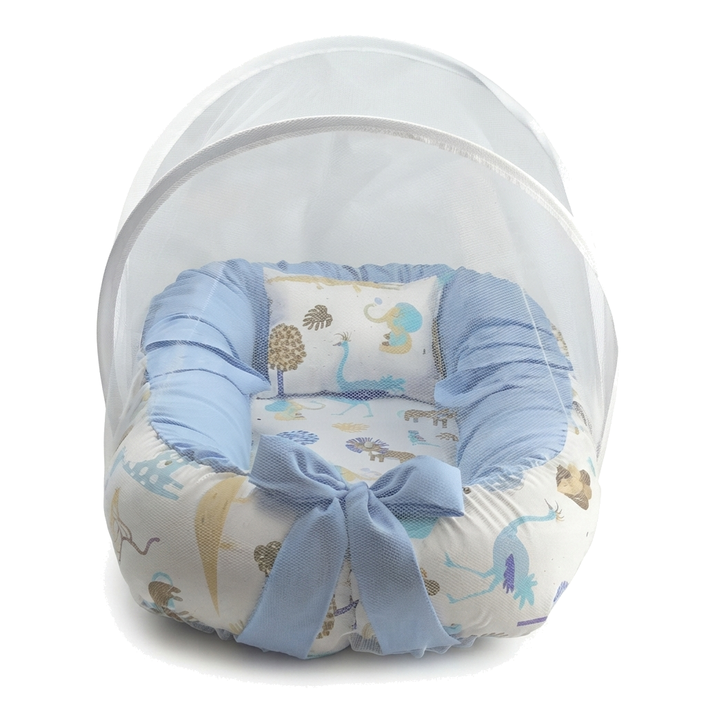 Ninho Redutor de Berço com Mosquiteiro e Travesseiro Acolchoado menino menina