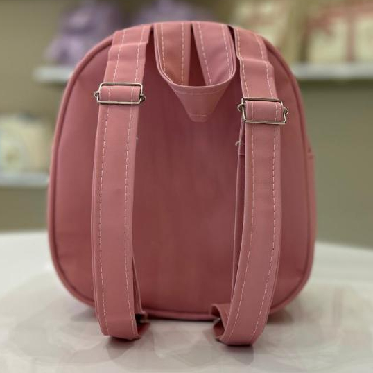 Bolsa Maternidade Borboleta pequena com laço rosa de costas