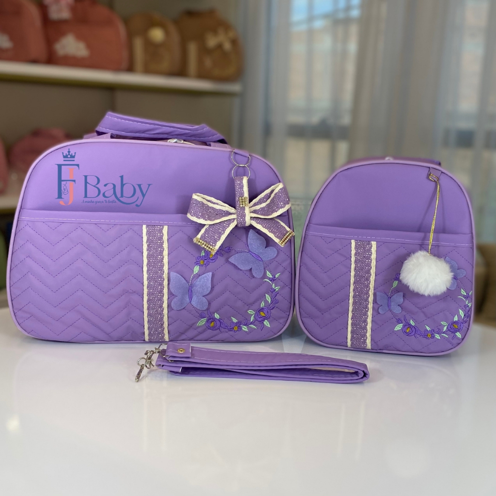 Bolsa Maternidade com laço lilas
