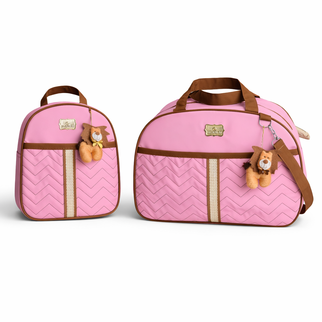 Kit Bolsa Maternidade e Mochila com Pelúcia