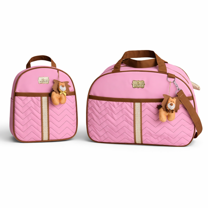 Kit Bolsa Maternidade e Mochila com Pelúcia
