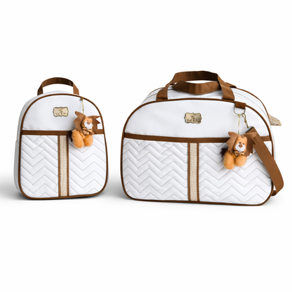 Kit Bolsa Maternidade e Mochila com Pelúcia