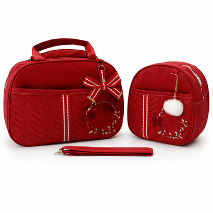 Kit Bolsa Maternidade Borboleta Vermelho