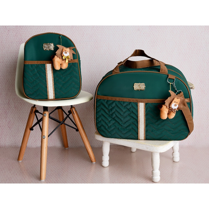 Kit Bolsa Maternidade e Mochila verde