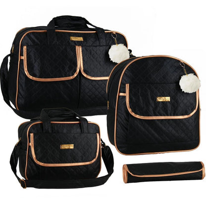 Kit Bolsa Maternidade preto 3 pecas