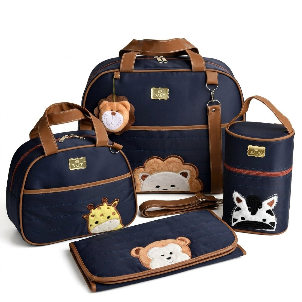 Kit Bolsas Maternidade Bichinhos azul marinho