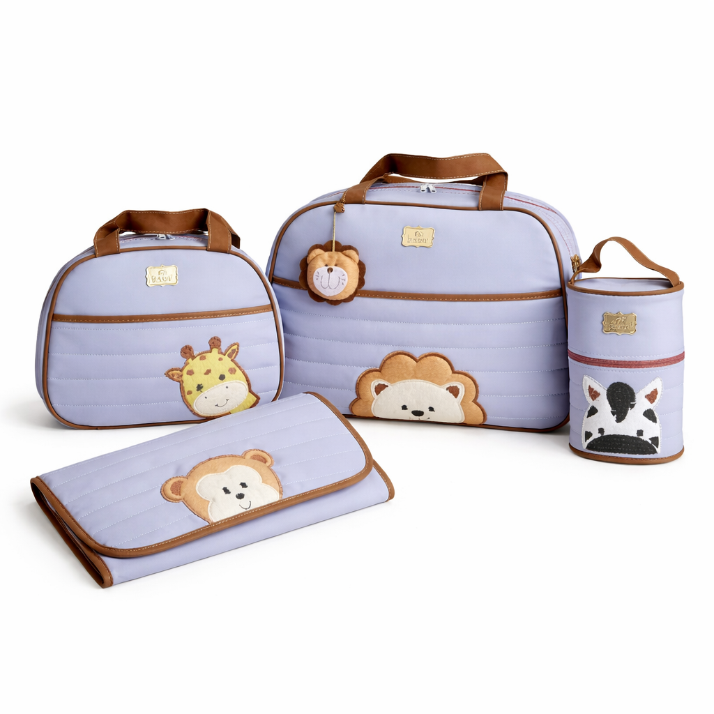 Kit Bolsas Maternidade Bichinhos lilás