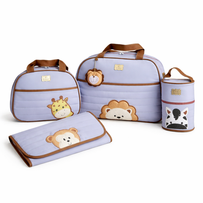 Kit Bolsas Maternidade Bichinhos lilás