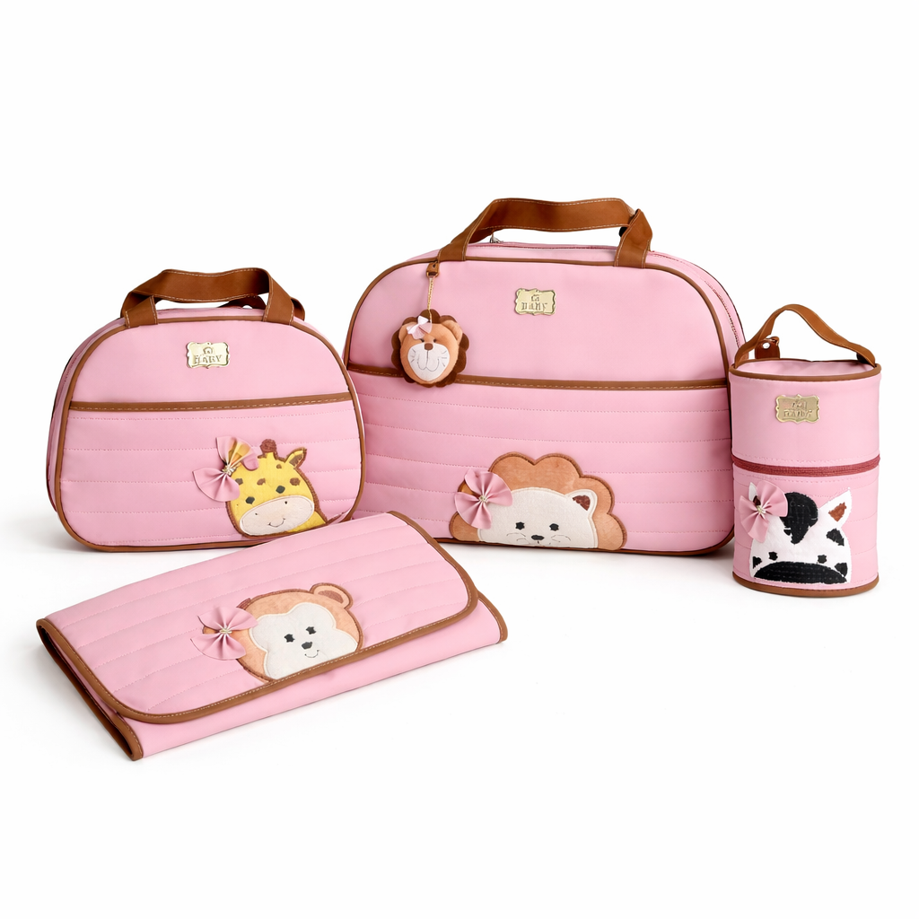 Kit Bolsas Maternidade Bichinhos rosa