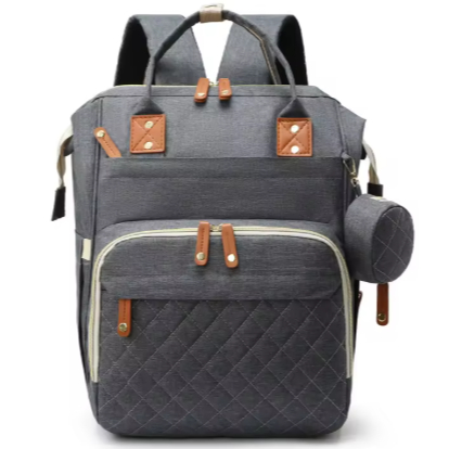 Mochila Maternidade Impermeável cinza escuro