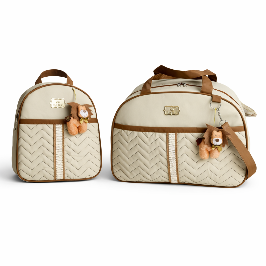 Kit Bolsa Maternidade e Mochila com Pelúcia