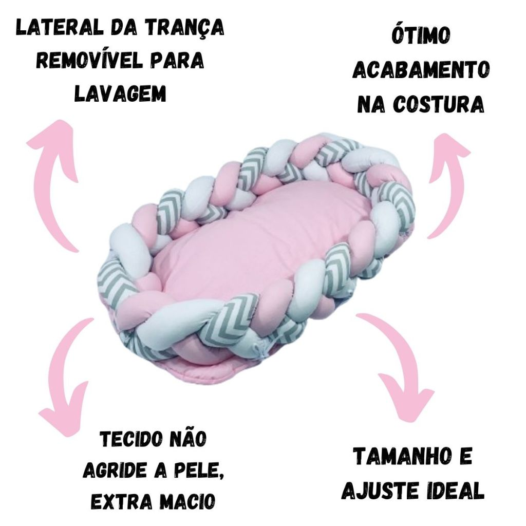 Ninho de Bebê Redutor de Berço Trança 200 Fios