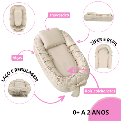 Ninho Redutor de Berço Com Zíper, Regulagem - Várias Cores Menina Menino