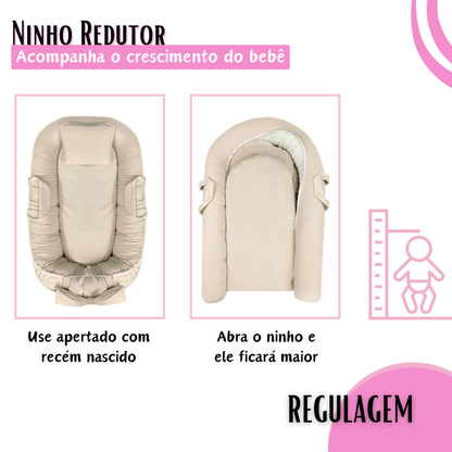 Ninho Redutor de Berço Com Zíper, Regulagem - Várias Cores Menina Menino