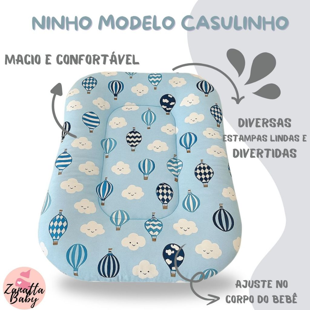 Ninho Redutor Berço Bebe Casulinho Sensorial Enxoval Menina Menino Rosa Azul