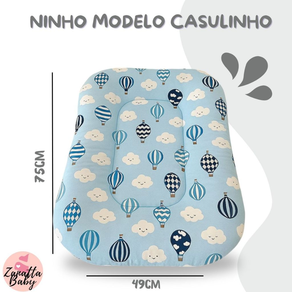 Ninho Redutor Berço Bebe Casulinho Sensorial Enxoval Menina Menino Rosa Azul