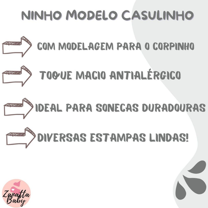 Ninho Redutor Berço Bebe Casulinho Sensorial Enxoval Menina Menino Rosa Azul