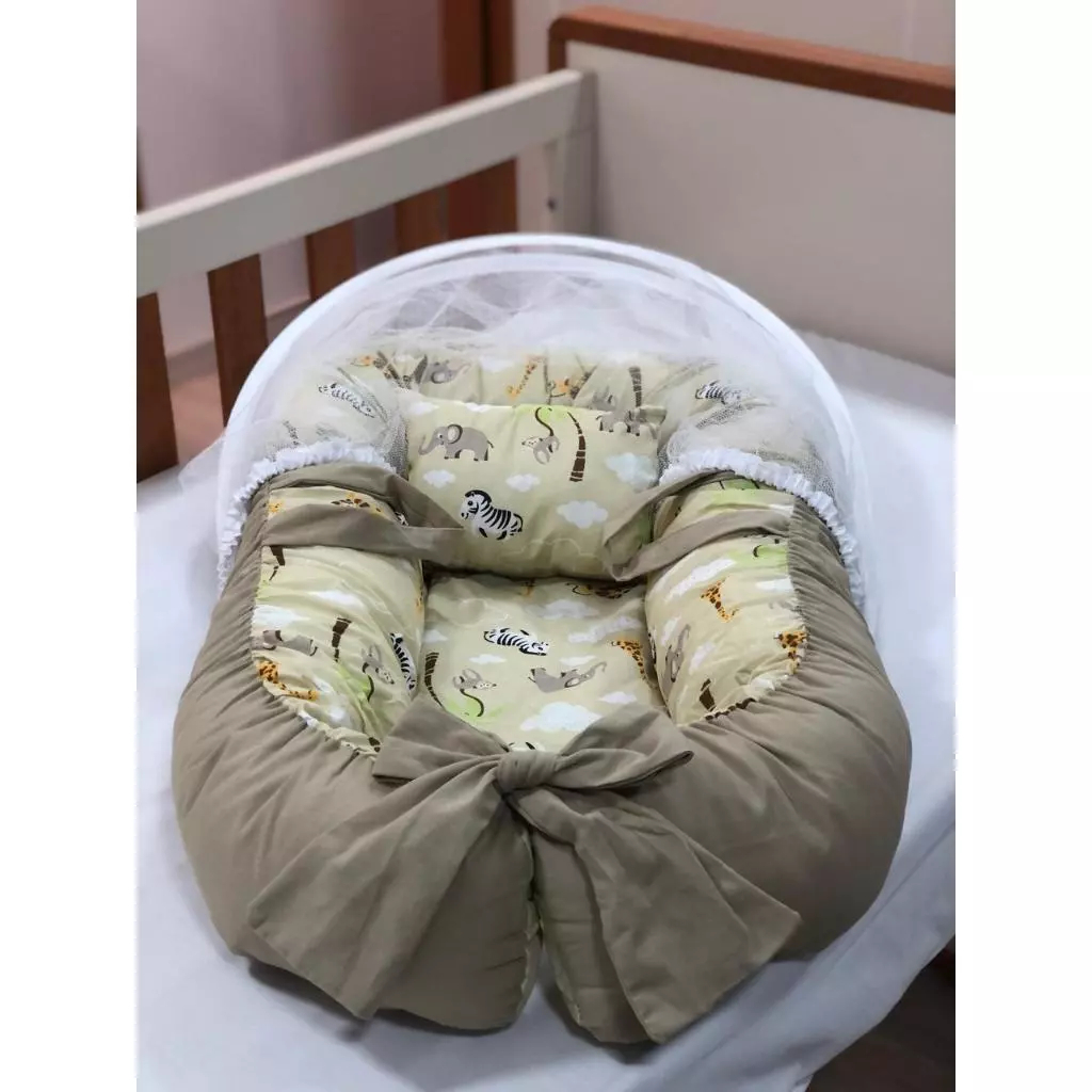 Ninho Redutor de Berço com Mosquiteiro e Travesseiro – Conforto e Segurança para Bebê
