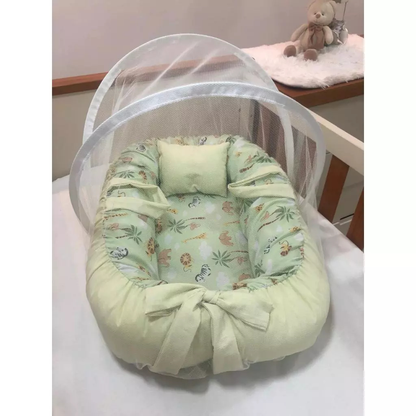 Ninho Redutor de Berço com Mosquiteiro e Travesseiro – Conforto e Segurança para Bebê