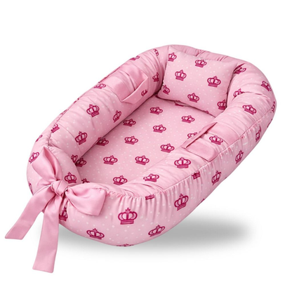 Ninho Redutor de Berço Menina Menino Bebe Enxoval Almofada Grande Rosa Azul Safari