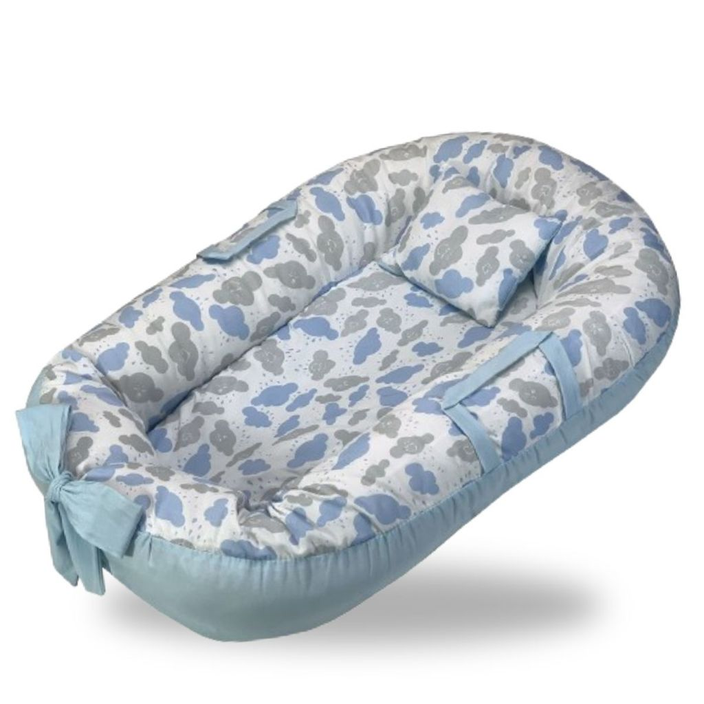 Ninho Redutor de Berço Menina Menino Bebe Enxoval Almofada Grande Rosa Azul Safari