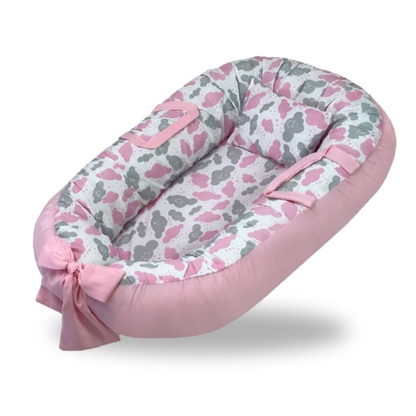 Ninho Redutor de Berço Menina Menino Bebe Enxoval Almofada Grande Rosa Azul Safari