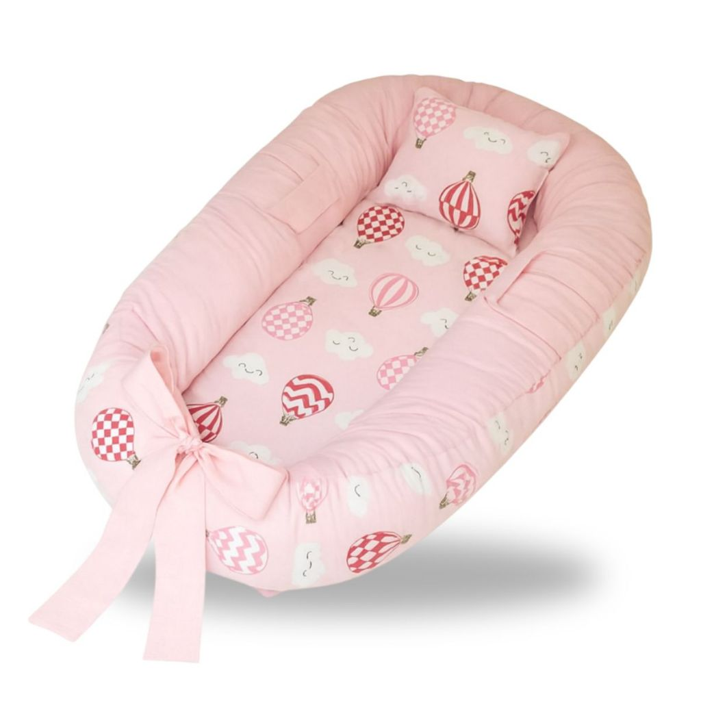 Ninho Redutor de Berço Menina Menino Bebe Enxoval Almofada Grande Rosa Azul Safari