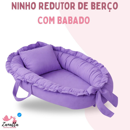 Ninho Redutor de Berço Travesseiro Anatômico Quarto Enxoval Bebe Menino Menina Rosa Azul Roxo