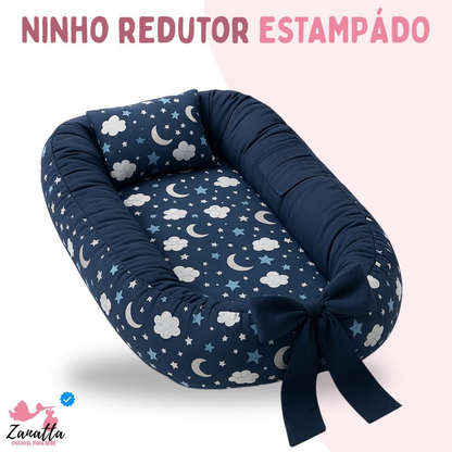 Ninho Redutor de Berço Menina Menino Bebe Enxoval Almofada Grande Rosa Azul Safari