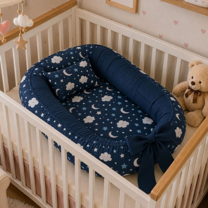 Ninho Redutor de Berço Menina Menino Bebe Enxoval Almofada Grande Rosa Azul Safari