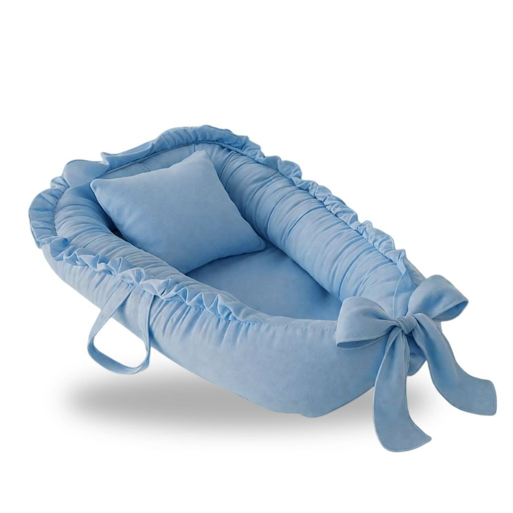 Ninho Redutor de Berço Travesseiro Anatômico Quarto Enxoval Bebe Menino Menina Rosa Azul Roxo