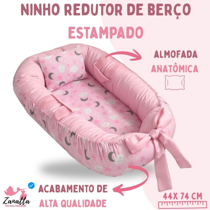 Ninho Redutor de Berço Para Bebe Menina Menino Enxoval Rosa Azul com Almofada Anatômica