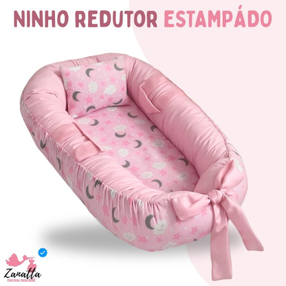 Ninho Redutor de Berço Para Bebe Menina Menino Enxoval Rosa Azul com Almofada Anatômica