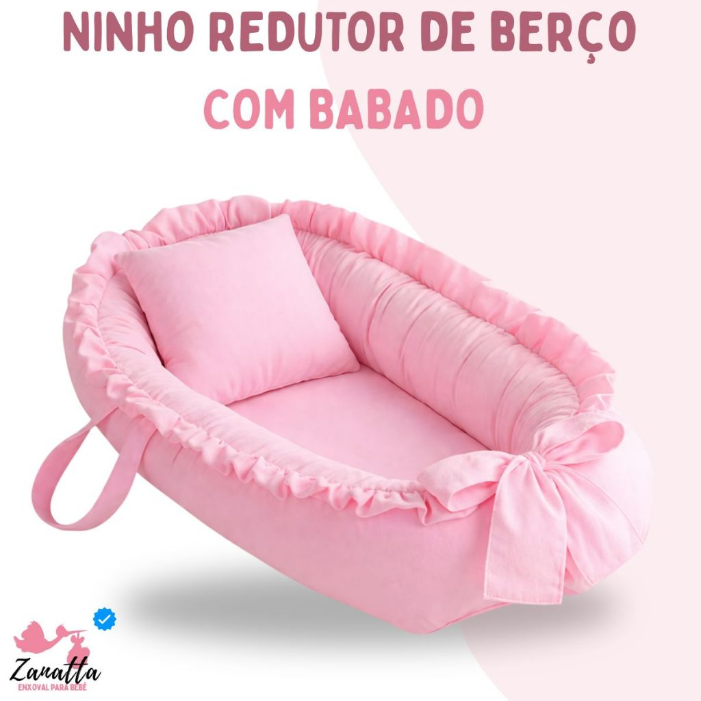 Ninho Redutor Berço Bebê Travesseiro Anatômico Quarto Enxoval Recém Nascido Maternidade Menina Rosa