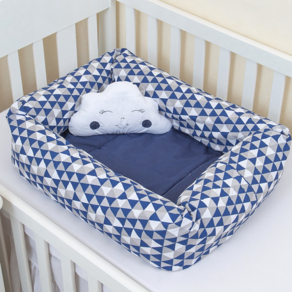 Kit Ninho Redutor Quadrado De Berço + Almofada Amamentação 3 Peças Menino Menina