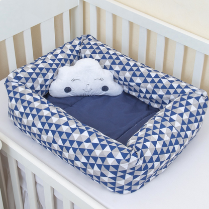 Kit Ninho Redutor Quadrado De Berço + Almofada Amamentação 3 Peças Menino Menina